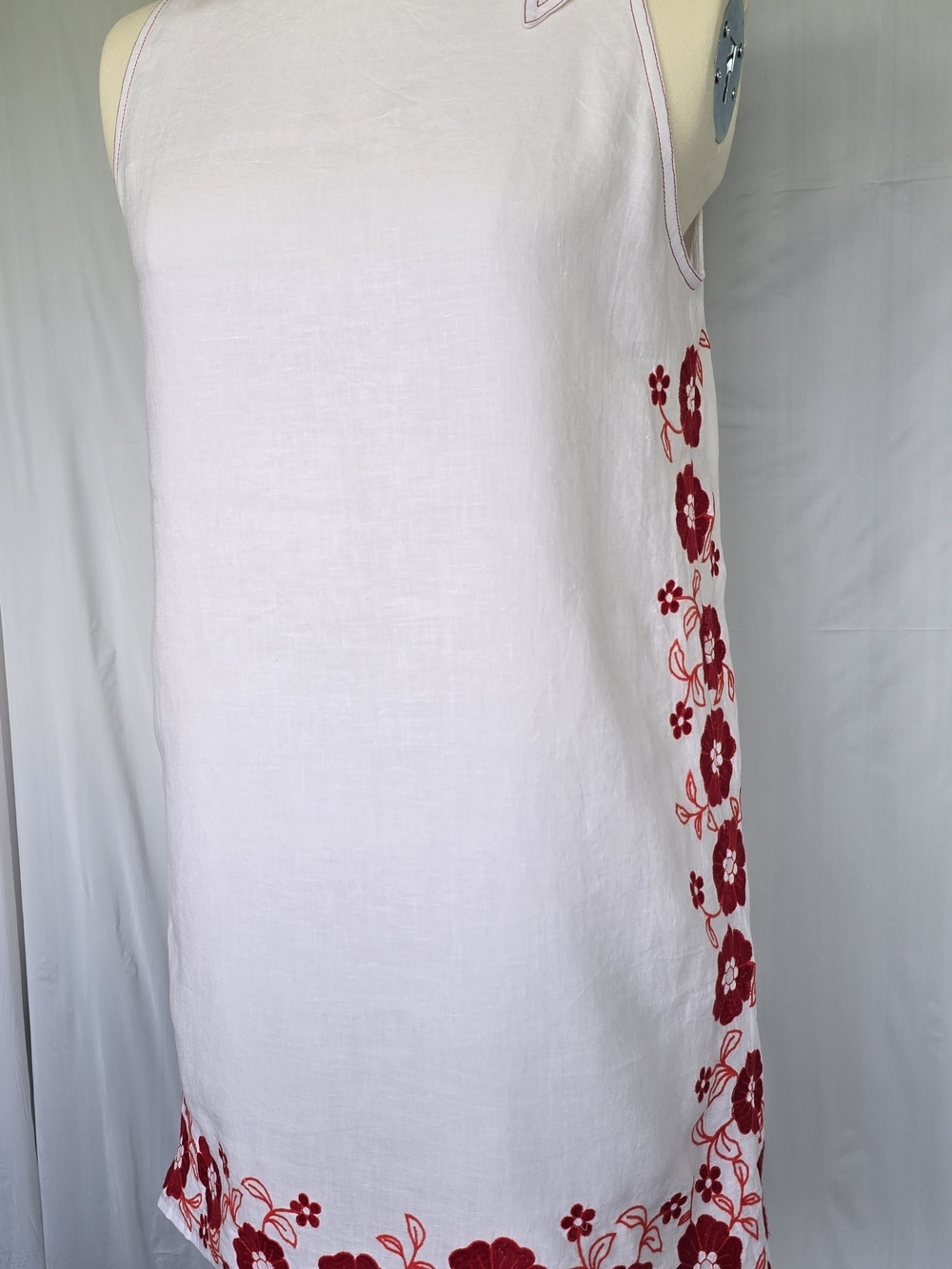 J.Crew Sadie Embroidered Linen Tie-Shoulder Dress NWT S